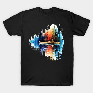 Landscape Countryside Cottage Vacation Relaxing Abstract T-Shirt